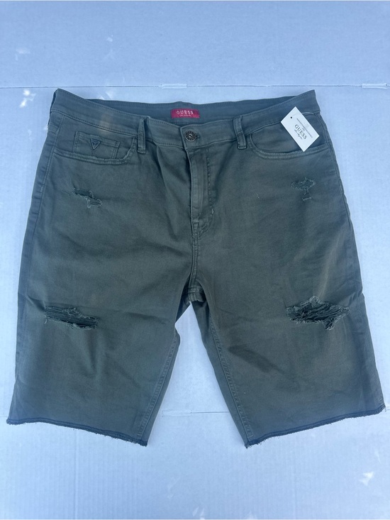Guess Other - GUESS Men's Olive Green Distressed Denim Shorts